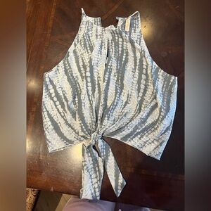Gray Tie-Dye Sleeveless Top